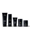 Lumin men's skincare set with Charcoal Face Wash, Wrinkle Defense Serum, Charcoal Scrub, Daily Face Moisturizer, Dark Circle Defense Balm