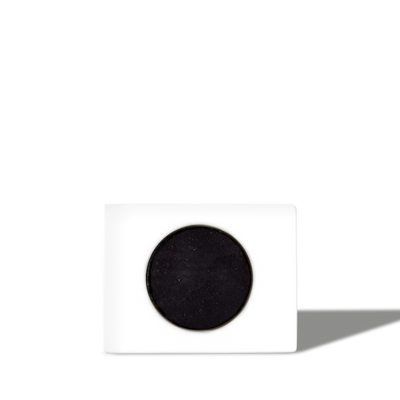 Square white ceramic charcoal air purifier with round black activated charcoal filter, modern eco-friendly odor absorber.