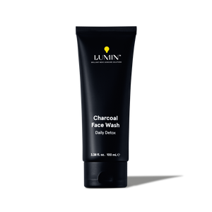 Lumin Charcoal Face Wash Daily Detox in black 100ml tube for men's skincare cleansing and detoxifying.