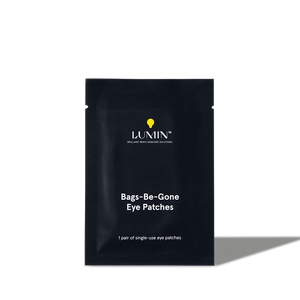 Lumin Bags-Be-Gone single-use men's eye patches for under eye puffiness and dark circles skincare.