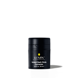 Lumin Instant Dark Circle Corrector black skincare bottle for men, 20 mL eye cream for dark circles reduction